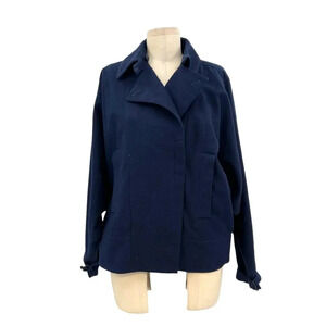 MM6 Maison Martin Margiela Navy Blue Cotton Wool Blend Jacket Size 42‎ US 6